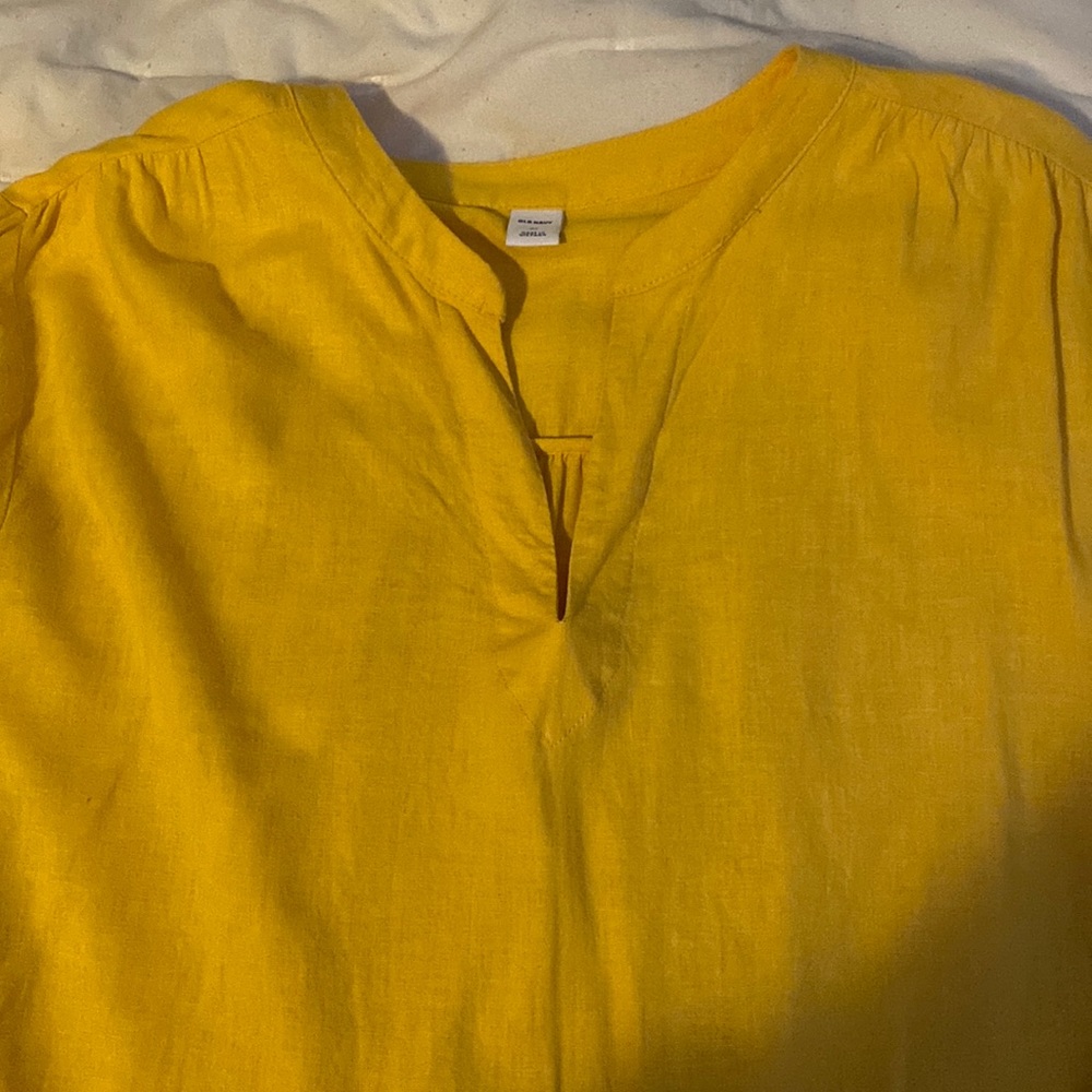Beautiful mustard v neck blouse